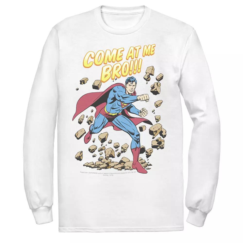 Men's DC Comics Superman Come At Me Bro Text Poster Tee, Size: Large, White Product Image