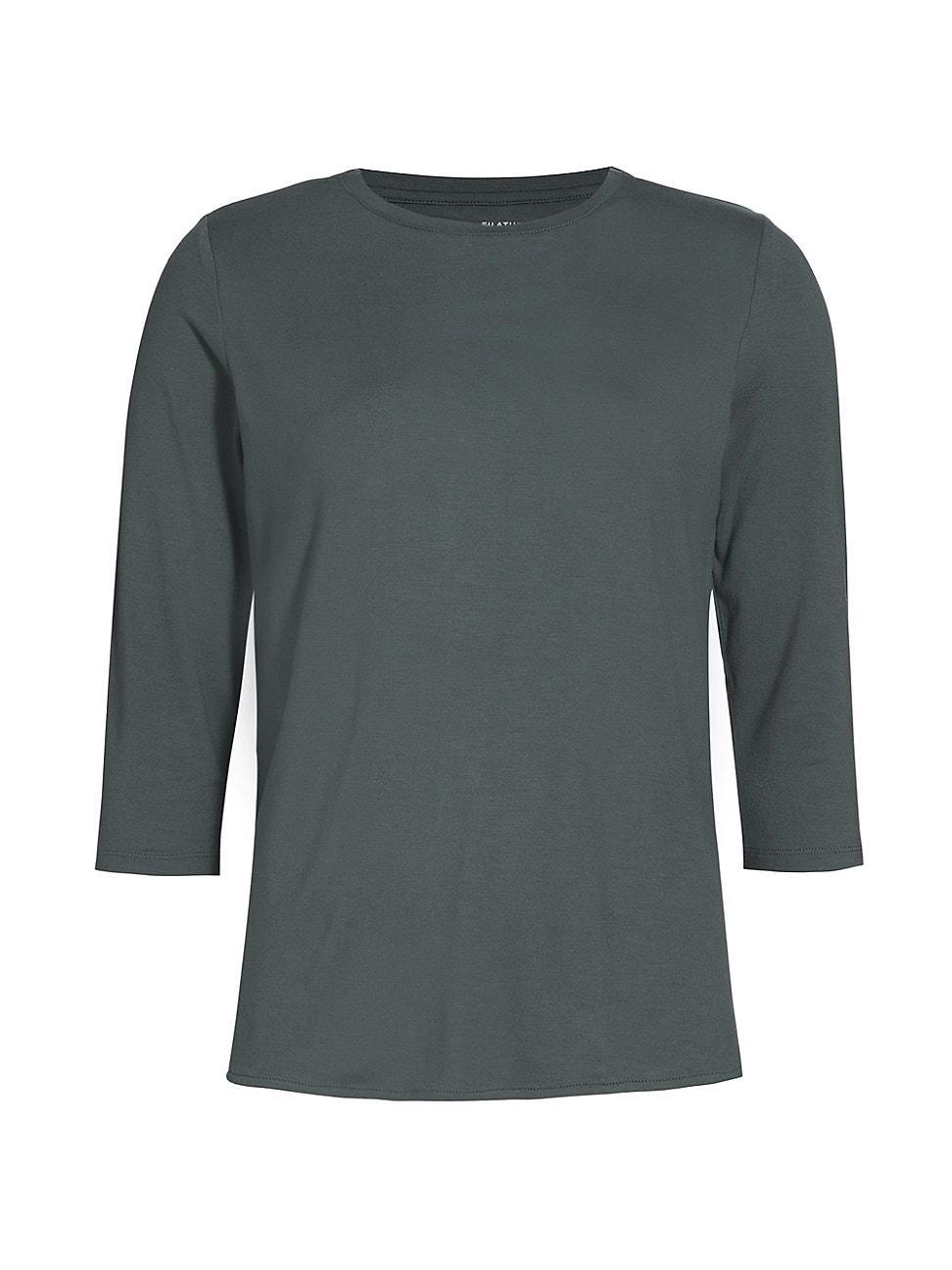 Womens Soft Touch Three-Quarter-Sleeve T-Shirt Product Image