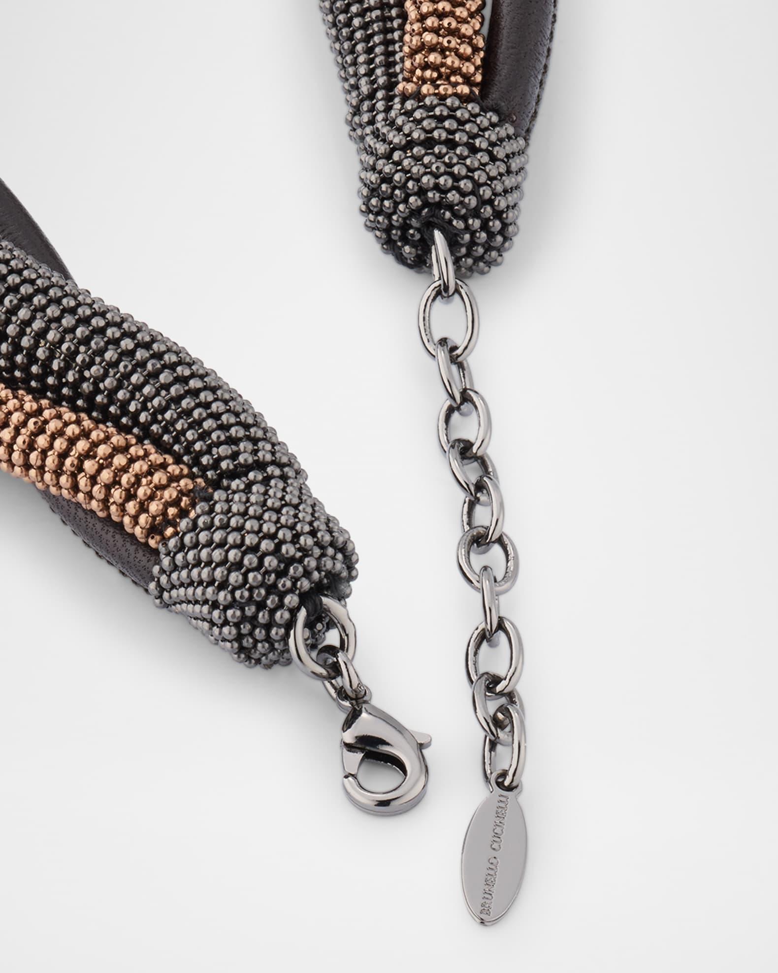 Monili Leather Twisted Coil Collar Necklace Product Image
