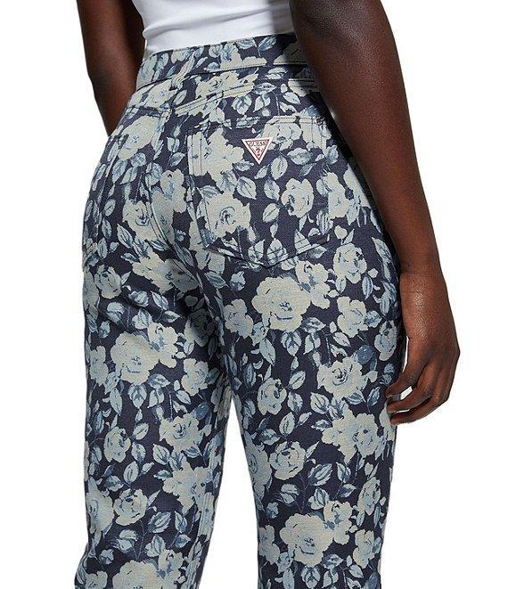 Guess Girly Mid Rise Printed Jacquard Pants Product Image