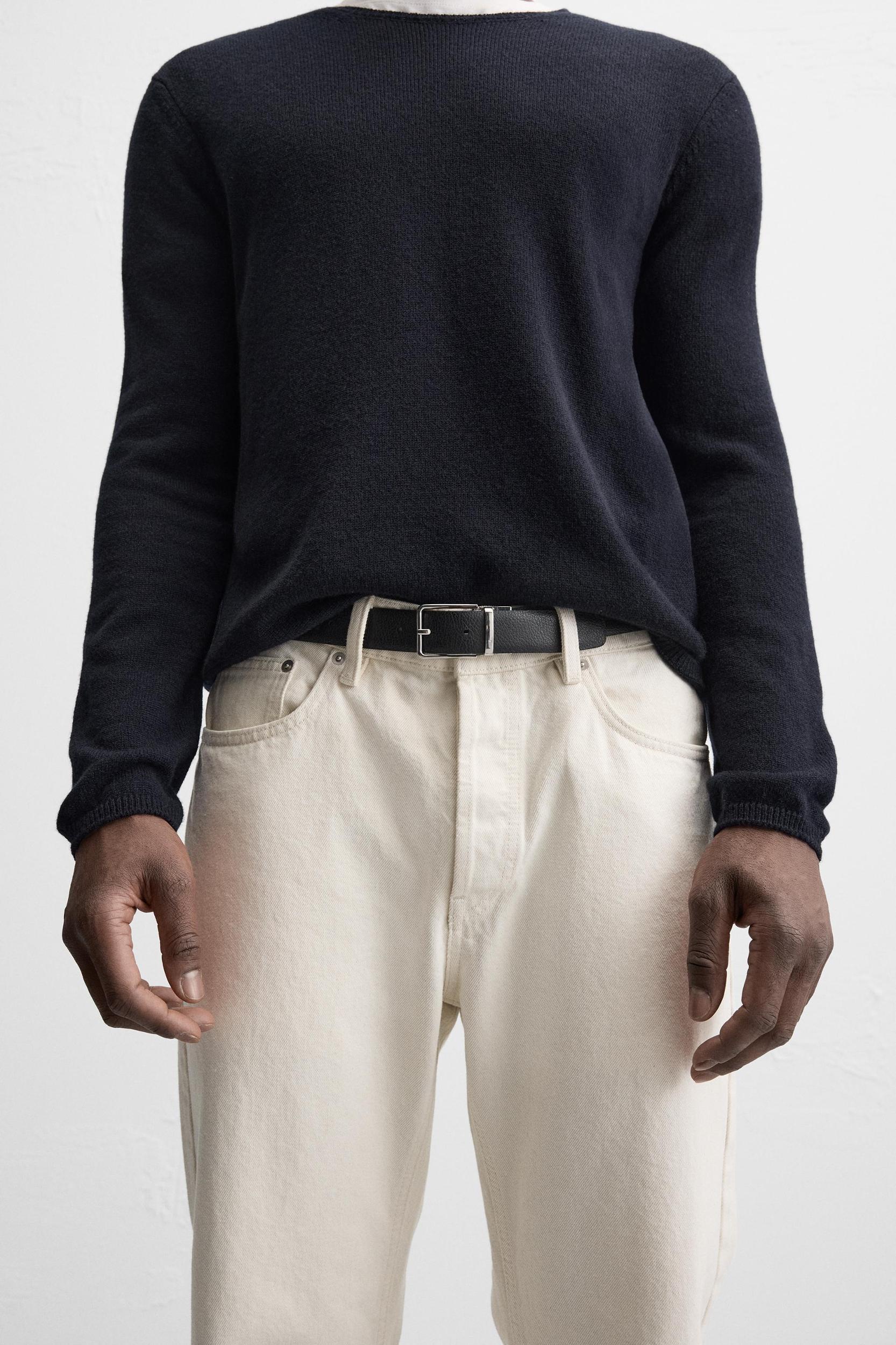 REVERSIBLE CONTRAST LEATHER BELT Product Image