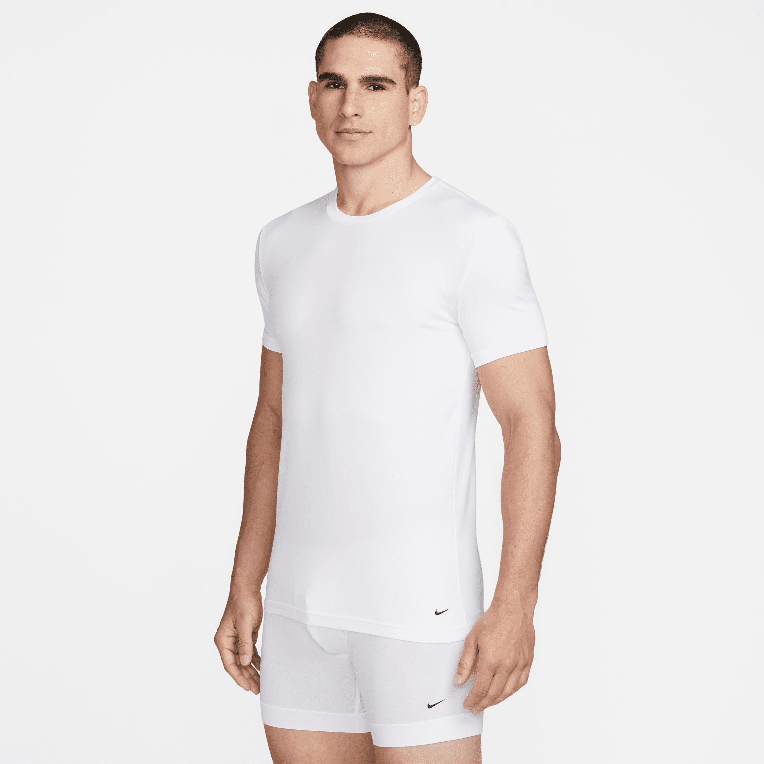 Men's Nike Dri-FIT Essential Cotton Stretch 2-Pack Crewneck Undershirt, Size: XXL, White Product Image