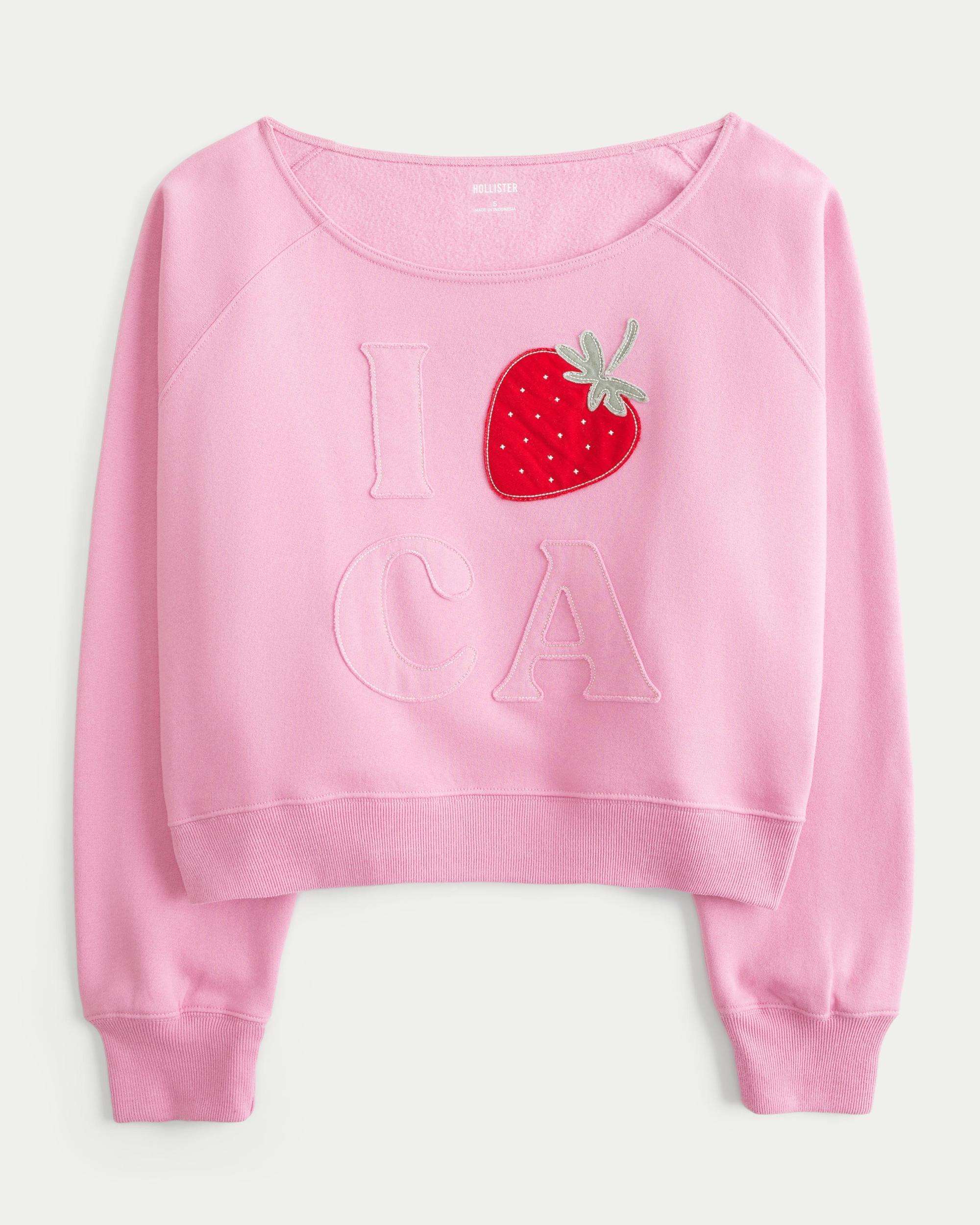 Easy Off-the-Shoulder Number Graphic Crew Sweatshirt Product Image