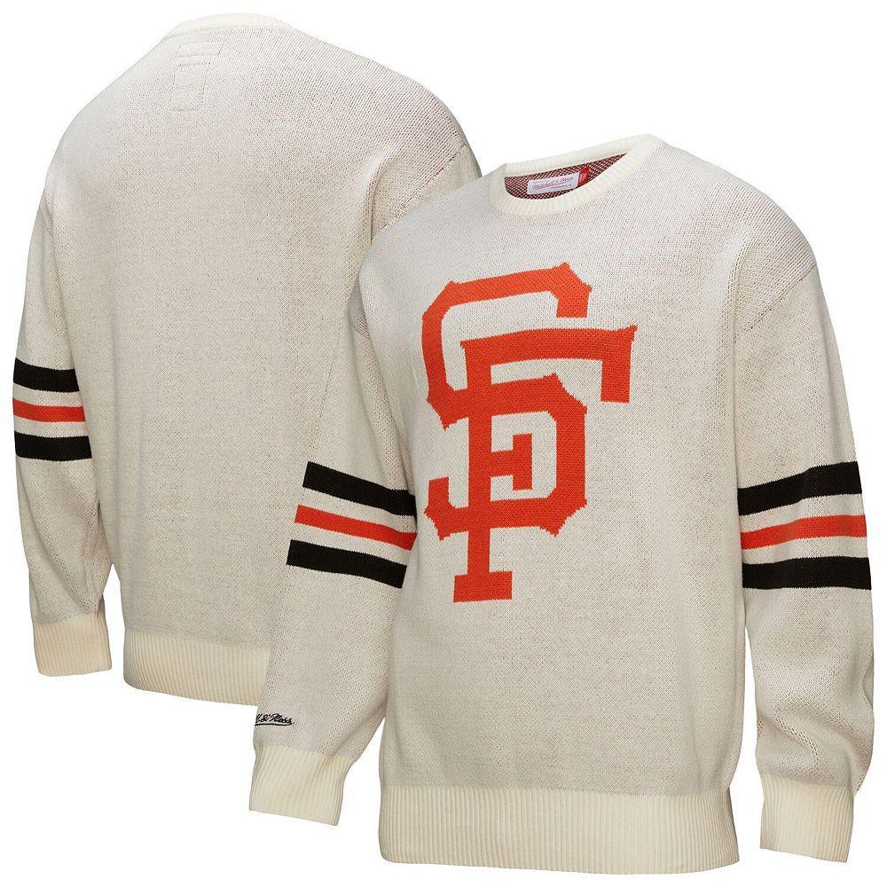 Men's Mitchell & Ness Cream San Francisco Giants Retro Pullover Sweater, Size: 3XL, Beige Product Image