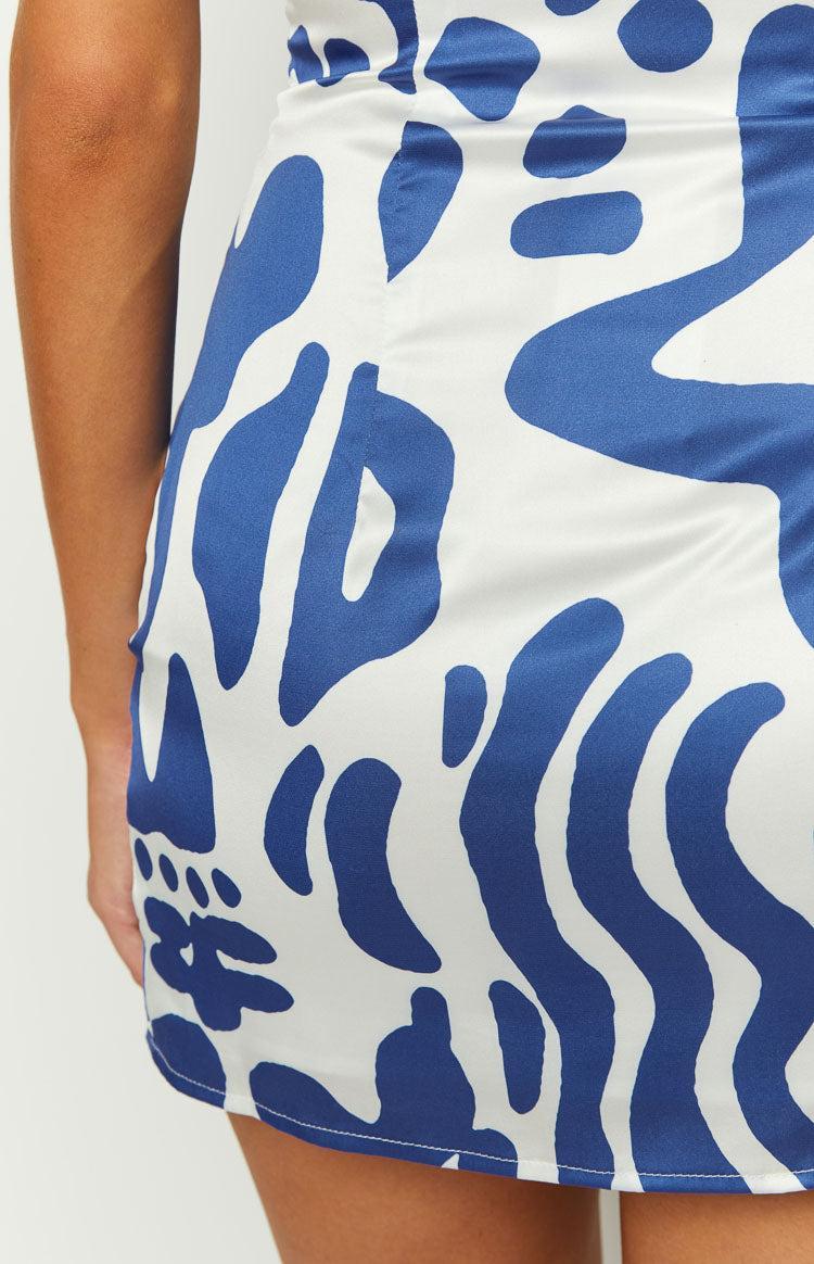 Lauren Blue Print Strapless Mini Dress Product Image