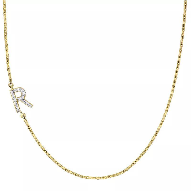 Stella Grace 14k Gold Diamond Accent Initial Necklace, Women's, Size: 18" Product Image