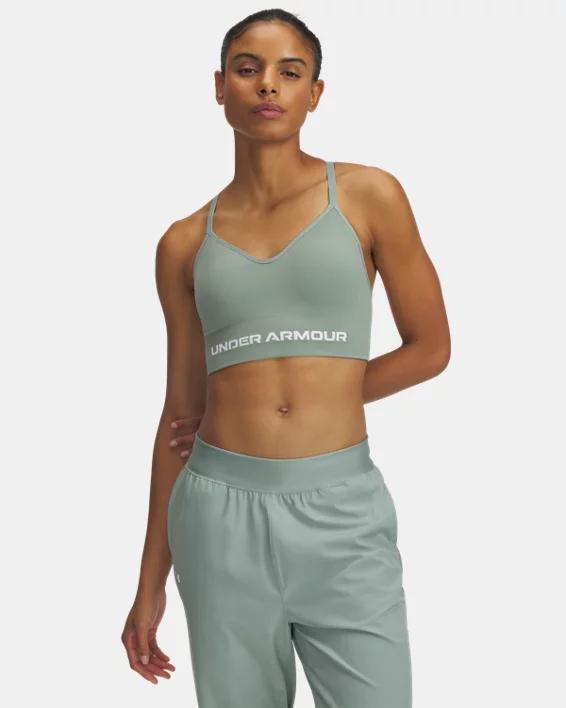 Women's Under Armour Vanish Seamless Low Long Sports Bra, Size: XL, Harbor Blue Product Image