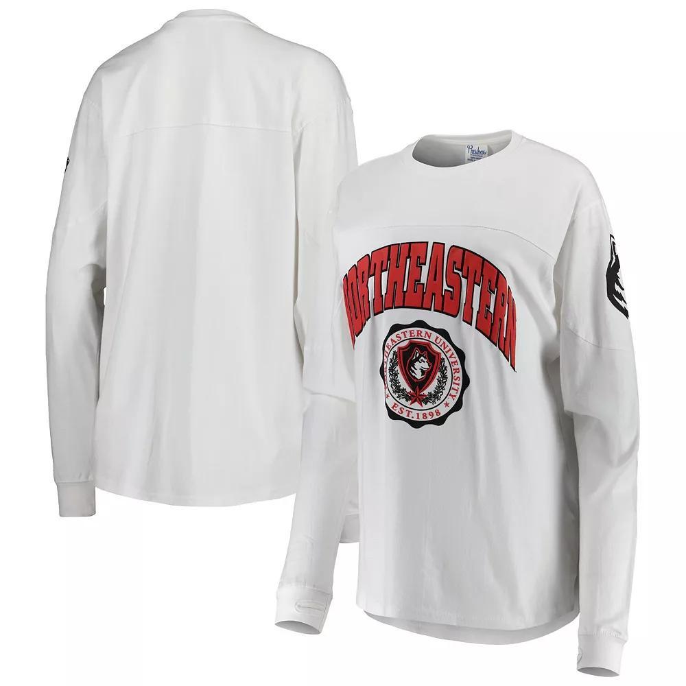 Women's Pressbox White Northeastern Huskies Edith Long Sleeve T-Shirt, Size: XL, Nc2 White Product Image