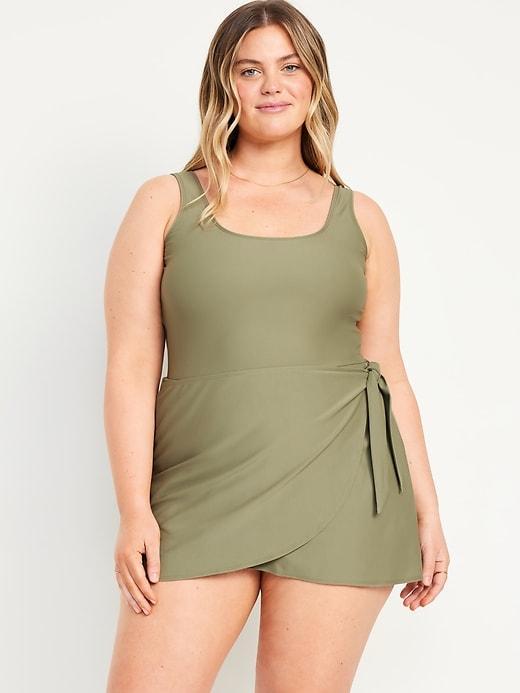 Matte Side-Tie Swim Dress Product Image