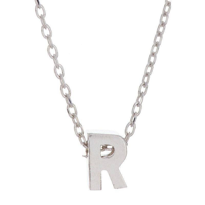 Adornia Mini Initial Pendant Necklace, Women's, Silver Tone E Product Image