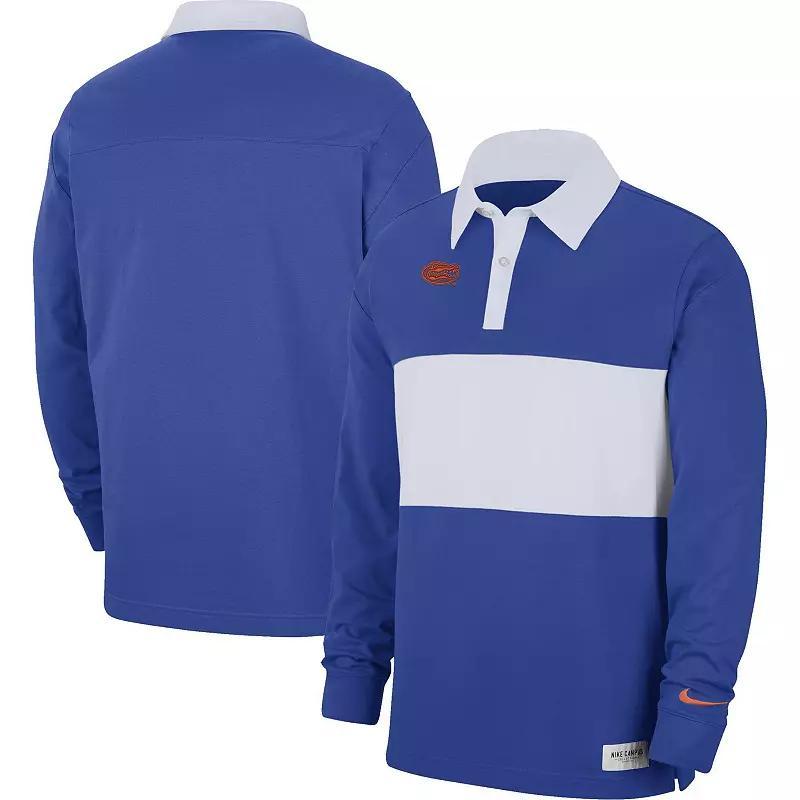 Men's Nike Royal Florida Gators Striped Long Sleeve Polo, Size: 2XL, Blue Product Image