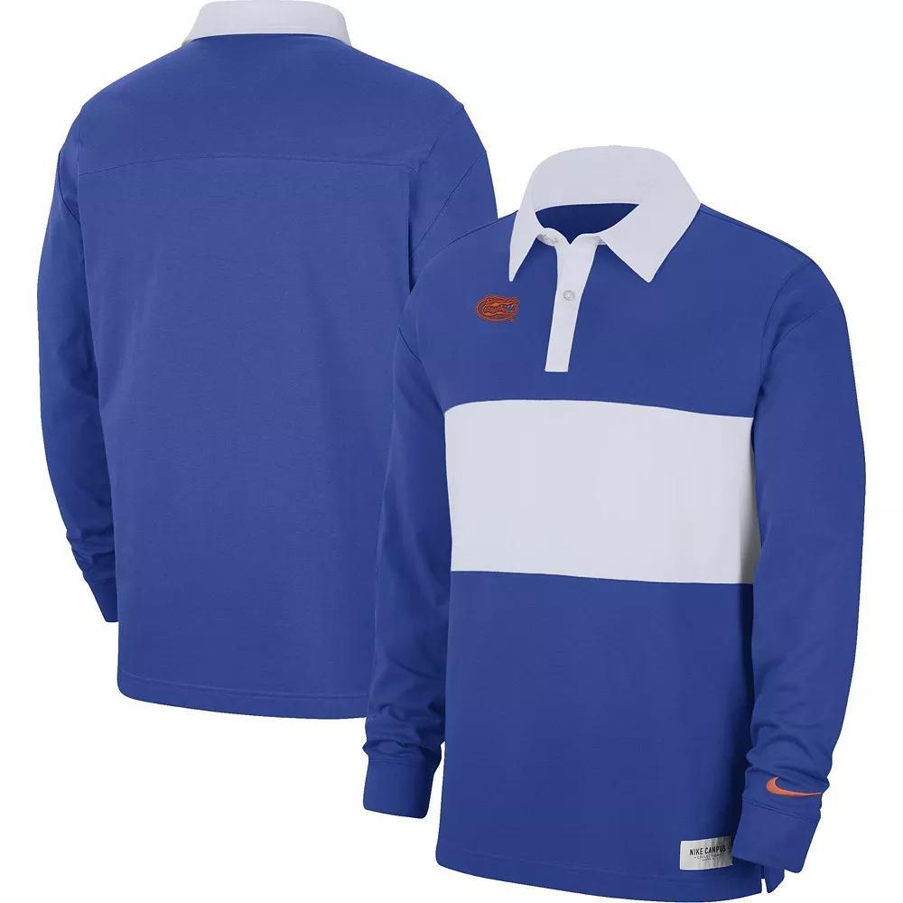 Men's Nike Royal Florida Gators Striped Long Sleeve Polo, Size: 2XL, Blue Product Image