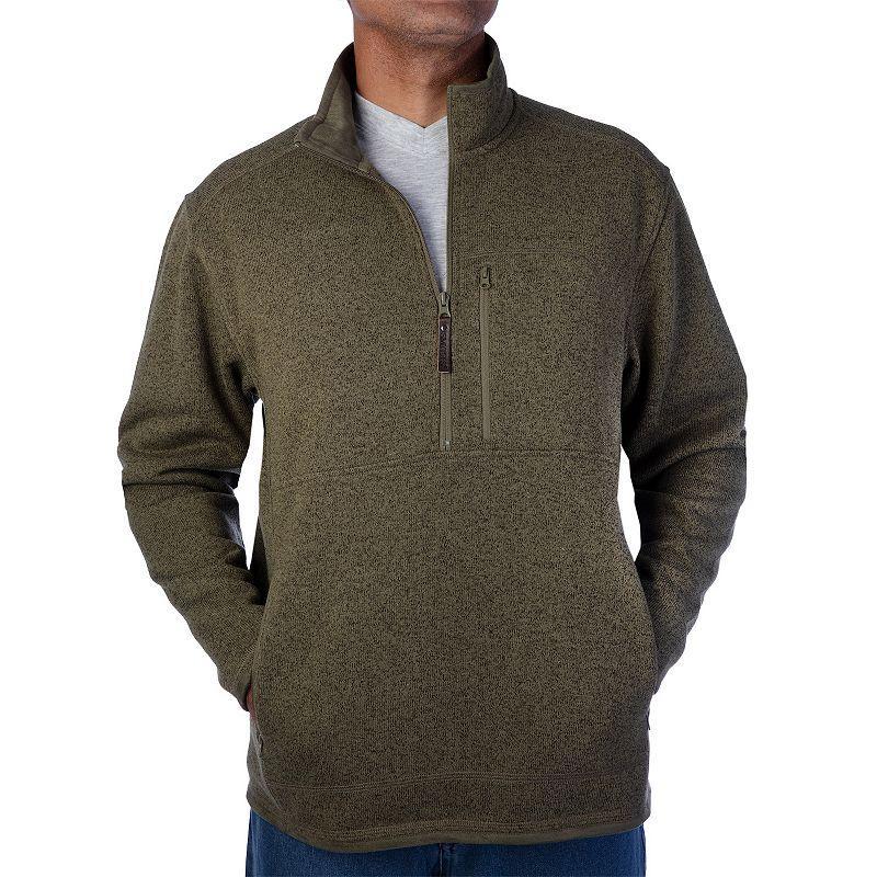 Men's Smith's Workwear Sherpa-Lined Sweater Fleece Jacket, Size: Large, Olive Grey Product Image