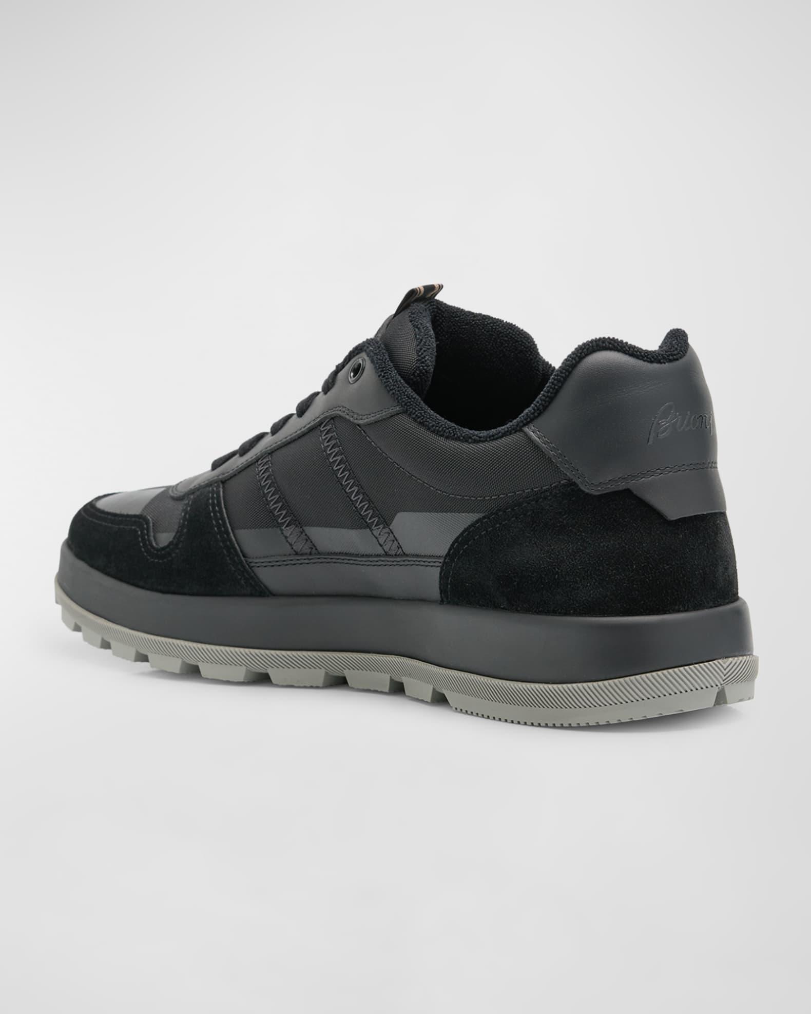 Men's Fabric and Suede Low-Top Sneakers Product Image