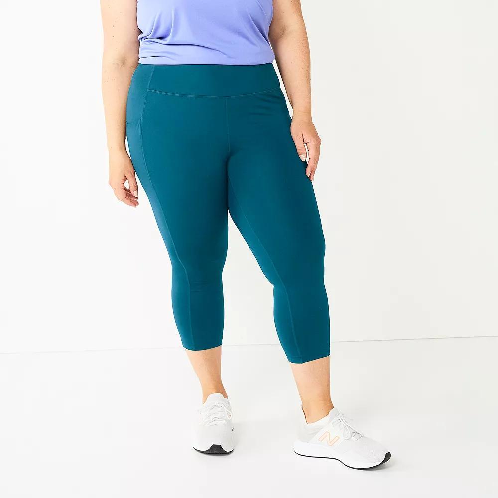 Plus Size Tek Gear® Ultrastretch Pocket High-Waisted Capri Leggings, Women's, Size: 1XL, Solomon Product Image