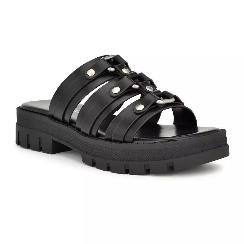 Nine West Cazz Women's Strappy Lug Sole Casual Sandals, Size: 9, Black Product Image