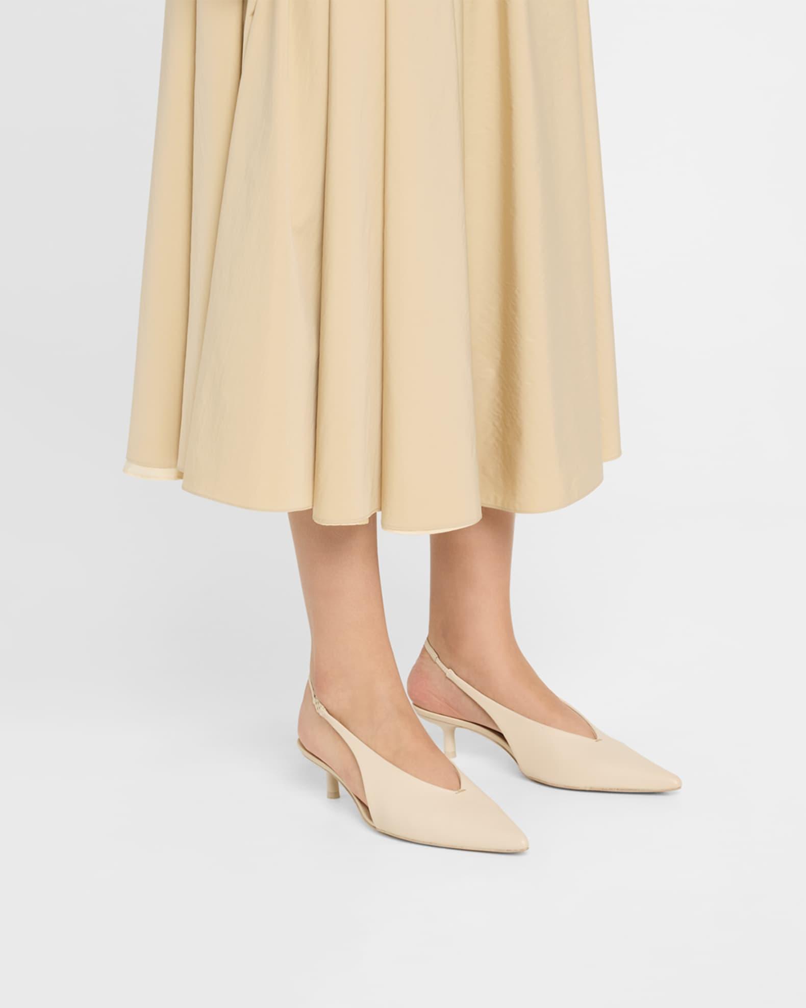 Sylvie Leather Kitten Ballerina Pumps Product Image