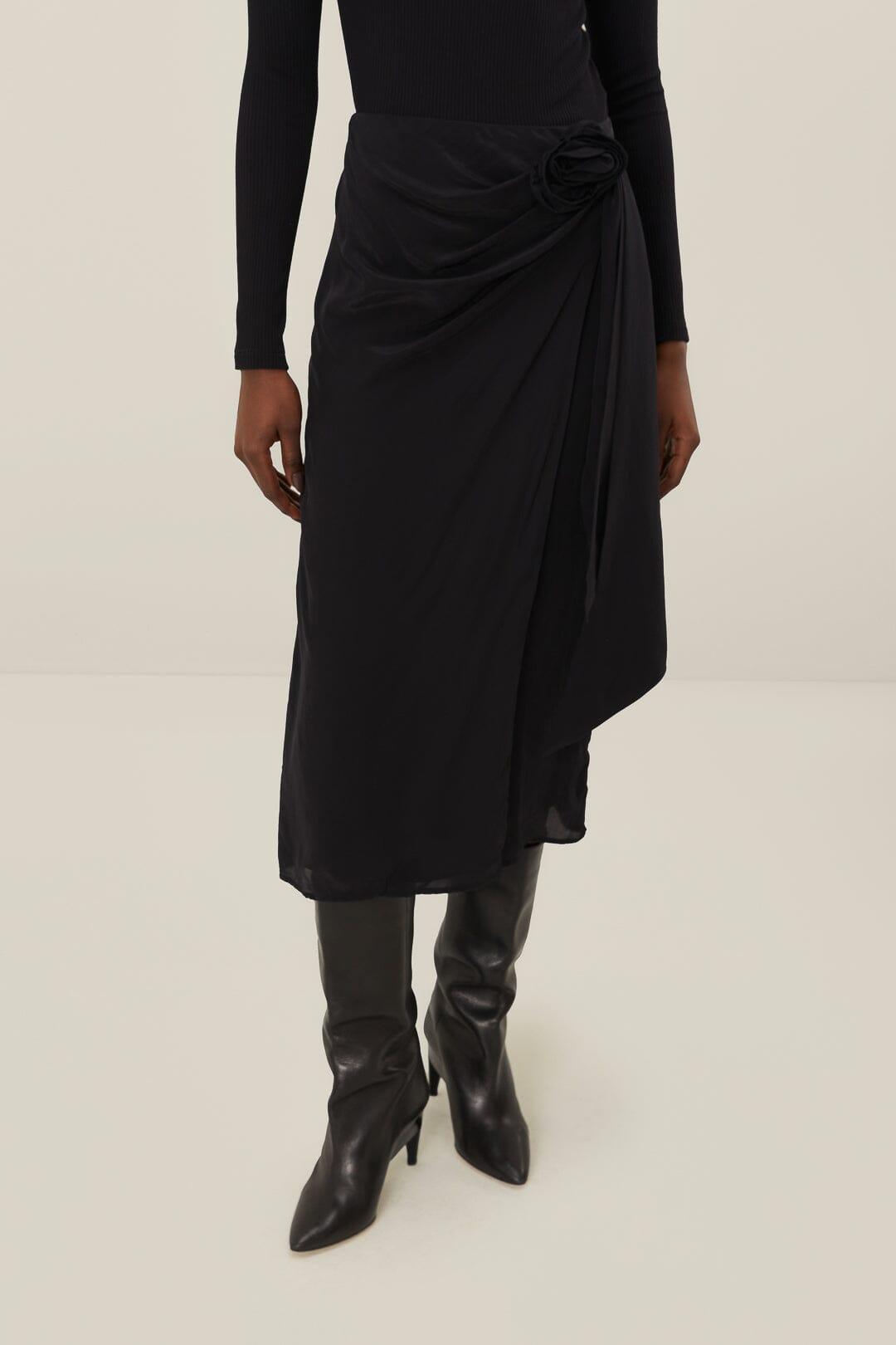 Black Midi Skirt, BLACK / XS Product Image