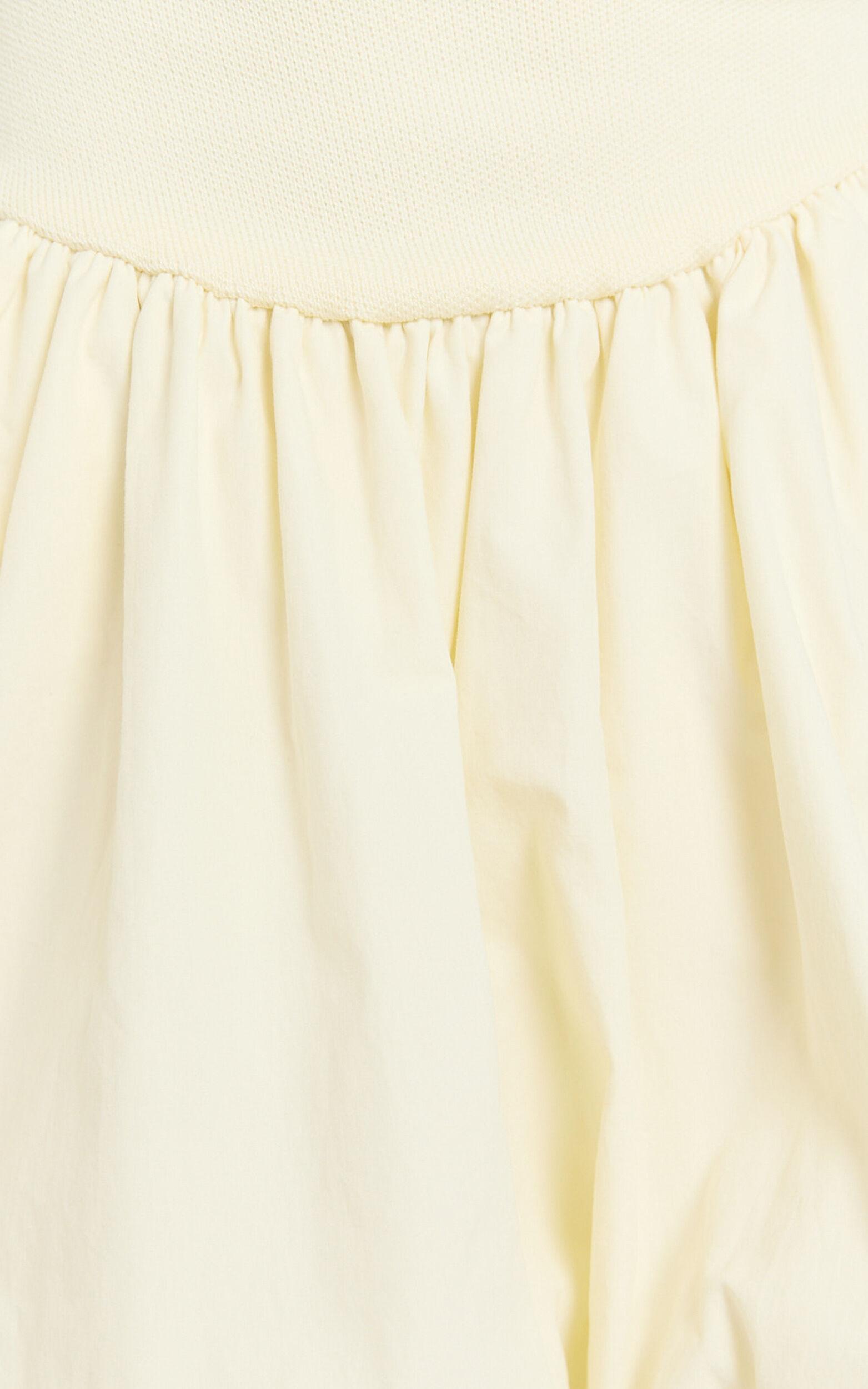 Harley Mini Dress - Strapless Drop Waist Bubble Hem Contrast Dress in Cream Product Image