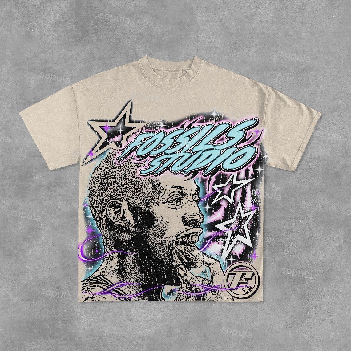 Vintage Basketball Legend Graphic Cotton White T-Shirt Product Image