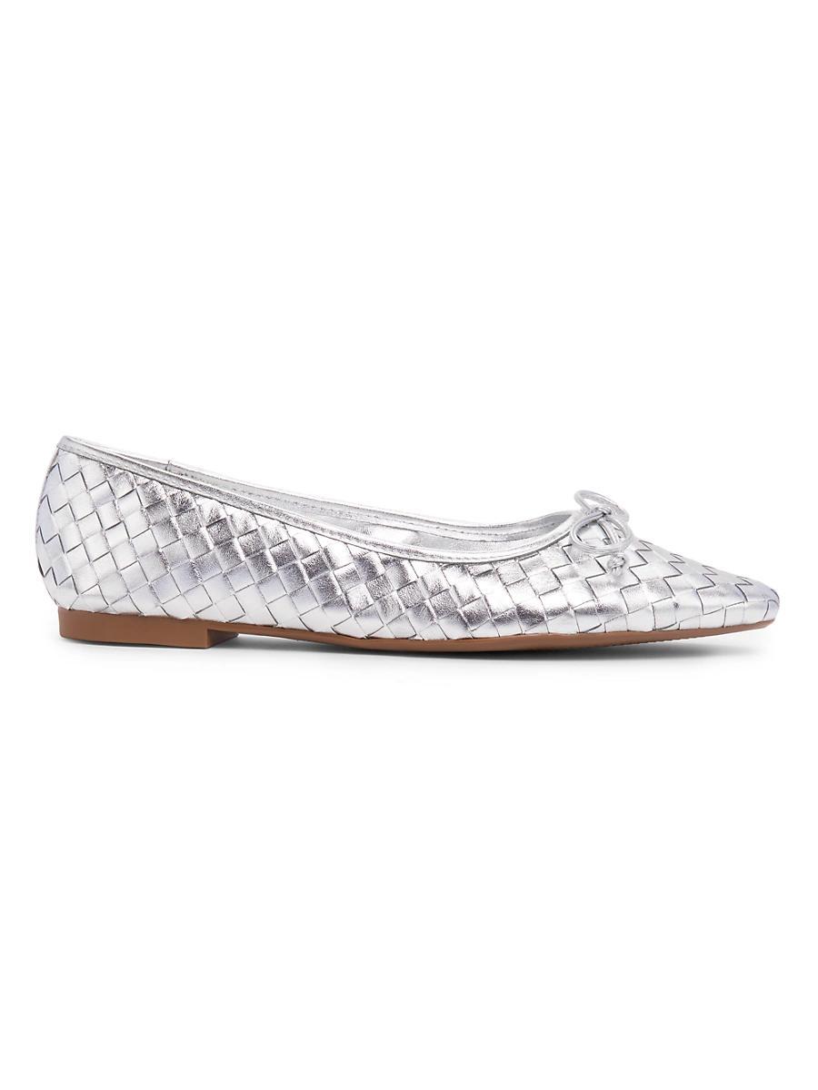 Womens Arissa Metallic Woven Leather Flats Product Image