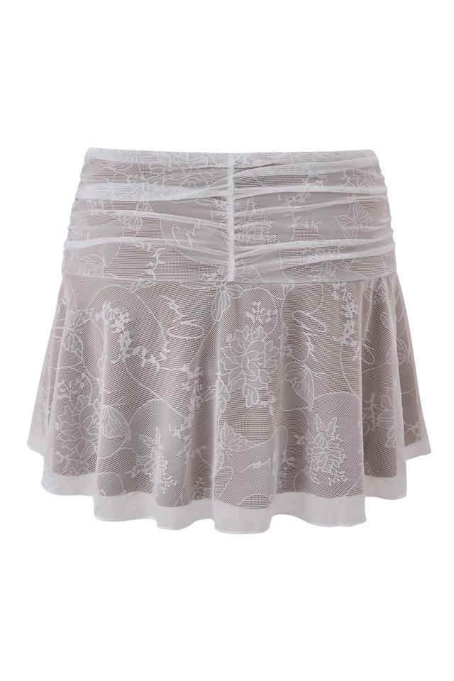 YVETTE SKIRT - WHITE : BUTTERFLY LACE Product Image
