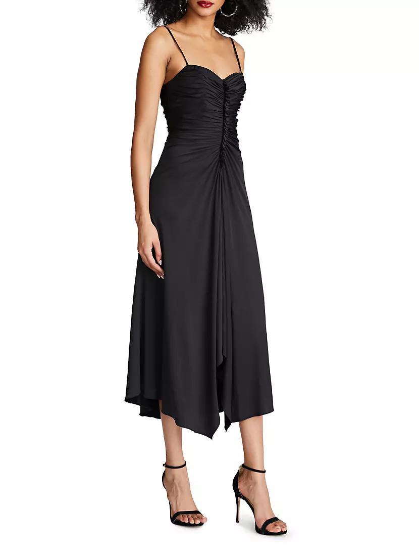 Nadine Ruched Sheer-Jersey Midi-Dress Product Image