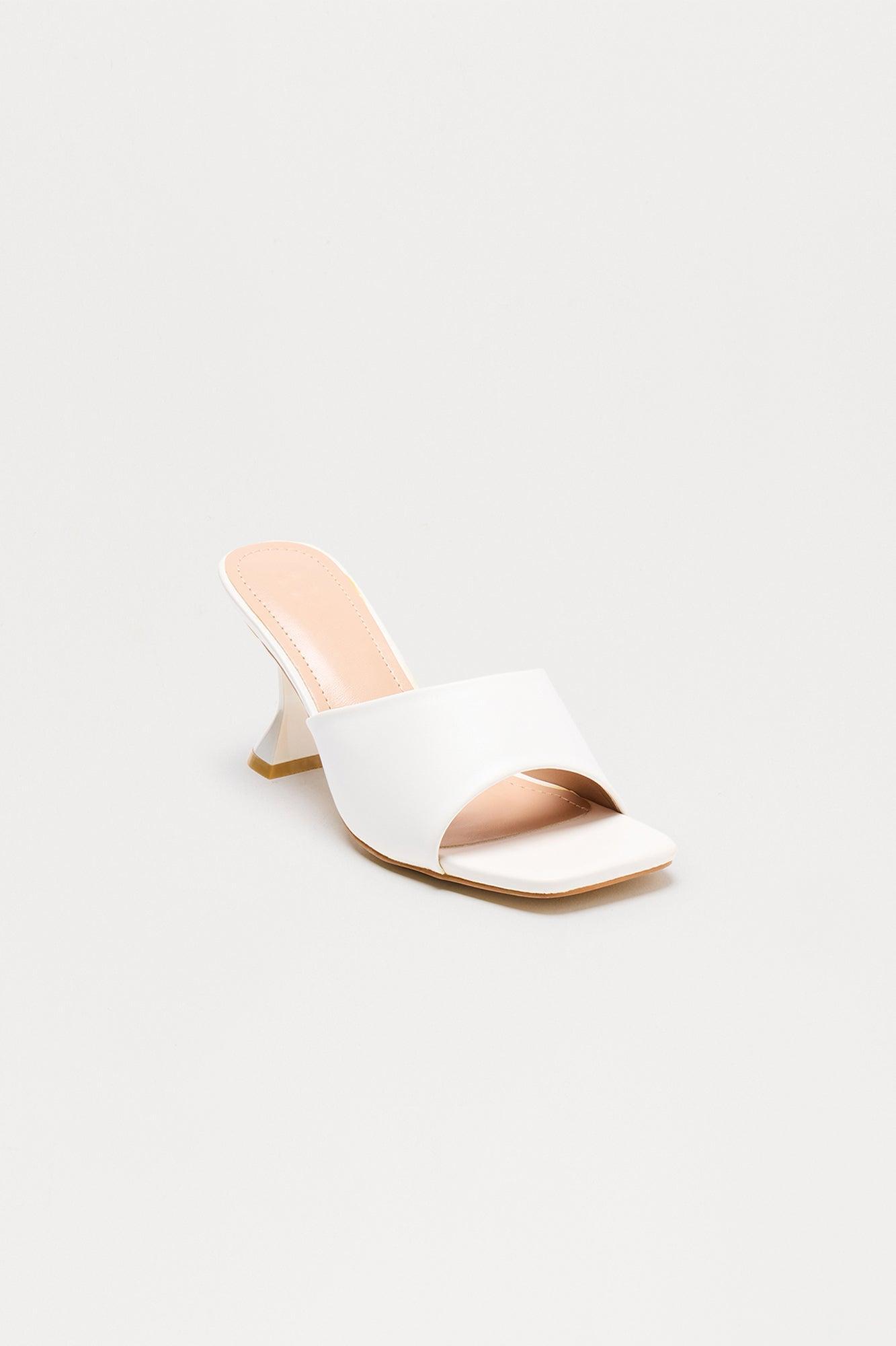 Johan Faux Leather Mules - White Product Image