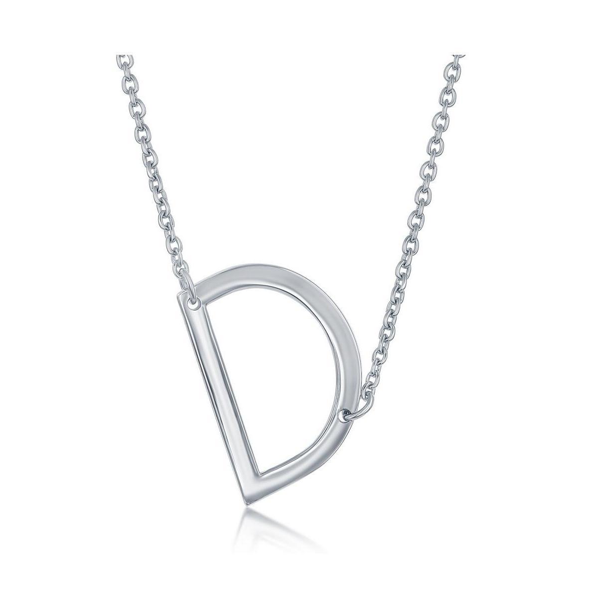 Sterling Silver Sideways Initial Necklace, Women's, Size: 16-18" ADJ, Sterling P Product Image