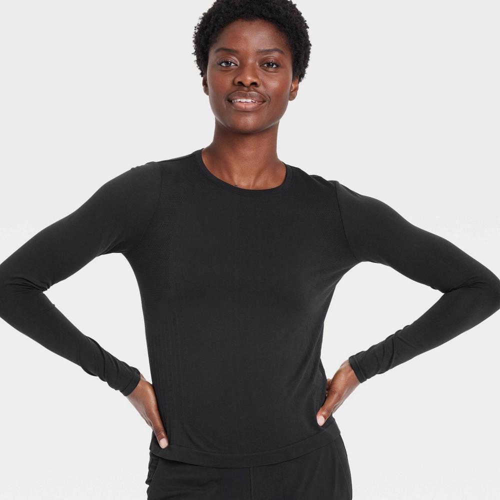 Womens Seamless Long Sleeve Top - All In Motion Black XXL Product Image