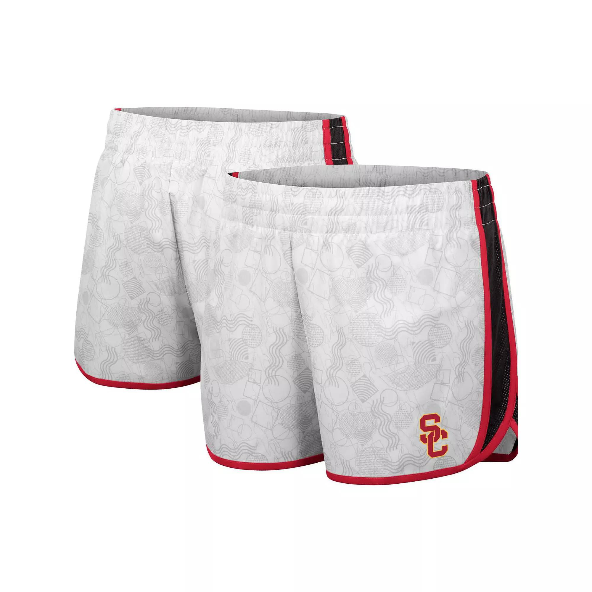 Women's Colosseum White/Black USC Trojans The Plastics Geo Print Shorts, Size: Large Product Image