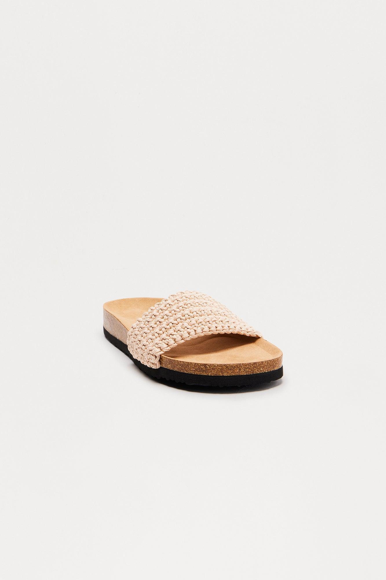 Florida Crochet Sandals - Beige Product Image