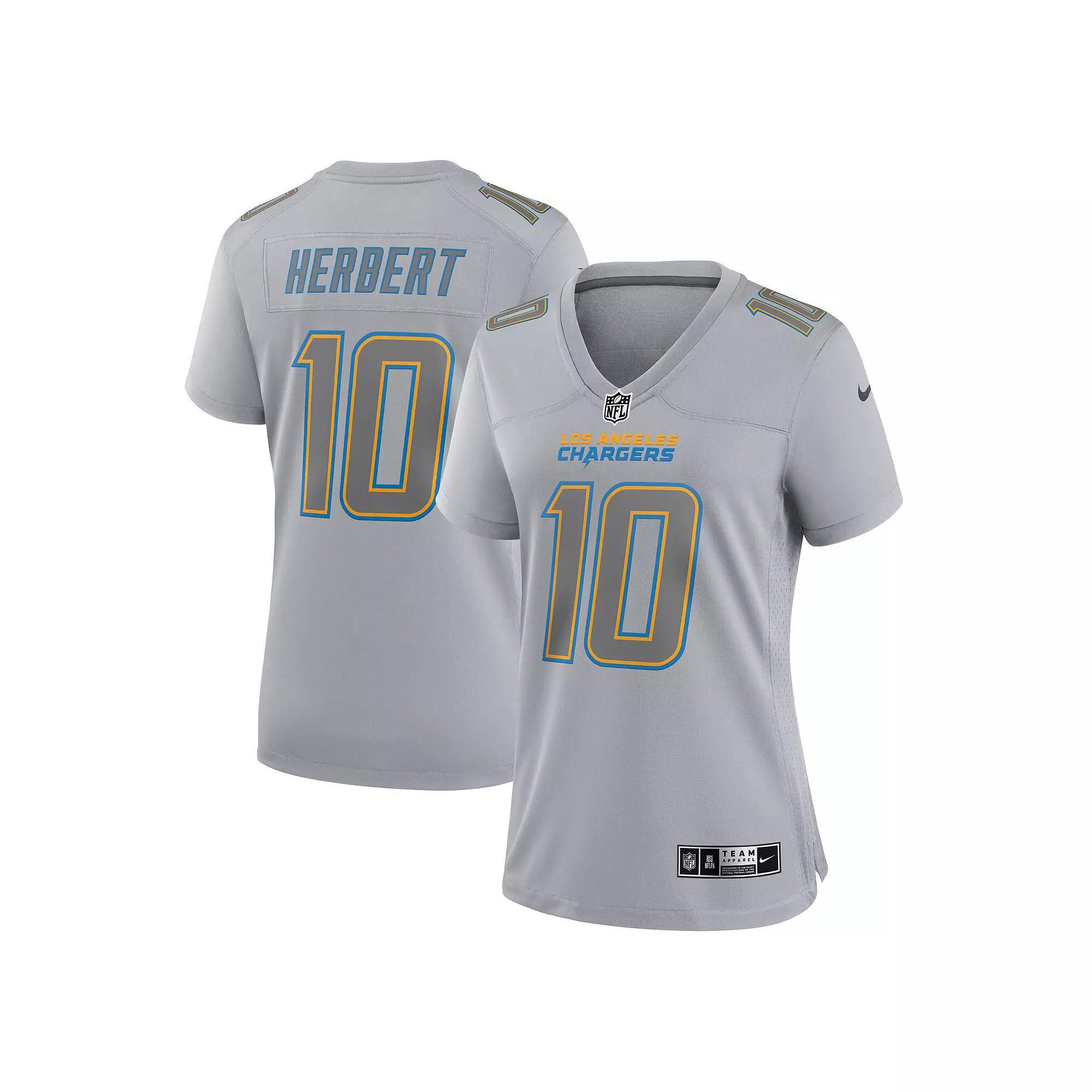 Women's Nike Justin Herbert Gray Los Angeles Chargers Atmosphere Fashion Game Jersey, Size: Medium, Grey Product Image