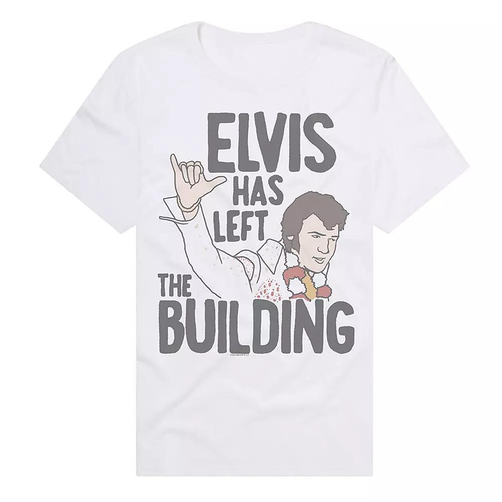 Men's Elvis Has Left the Building Graphic Tee, Size: XXL, White Product Image