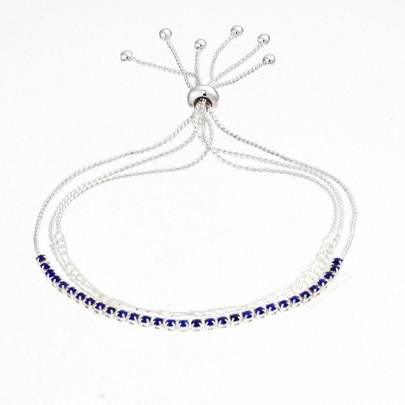 City Luxe Crystal Simulated Birthstone Multi-Strand Adjustable Chain Bracelet, Women's, Gold Tone September Product Image