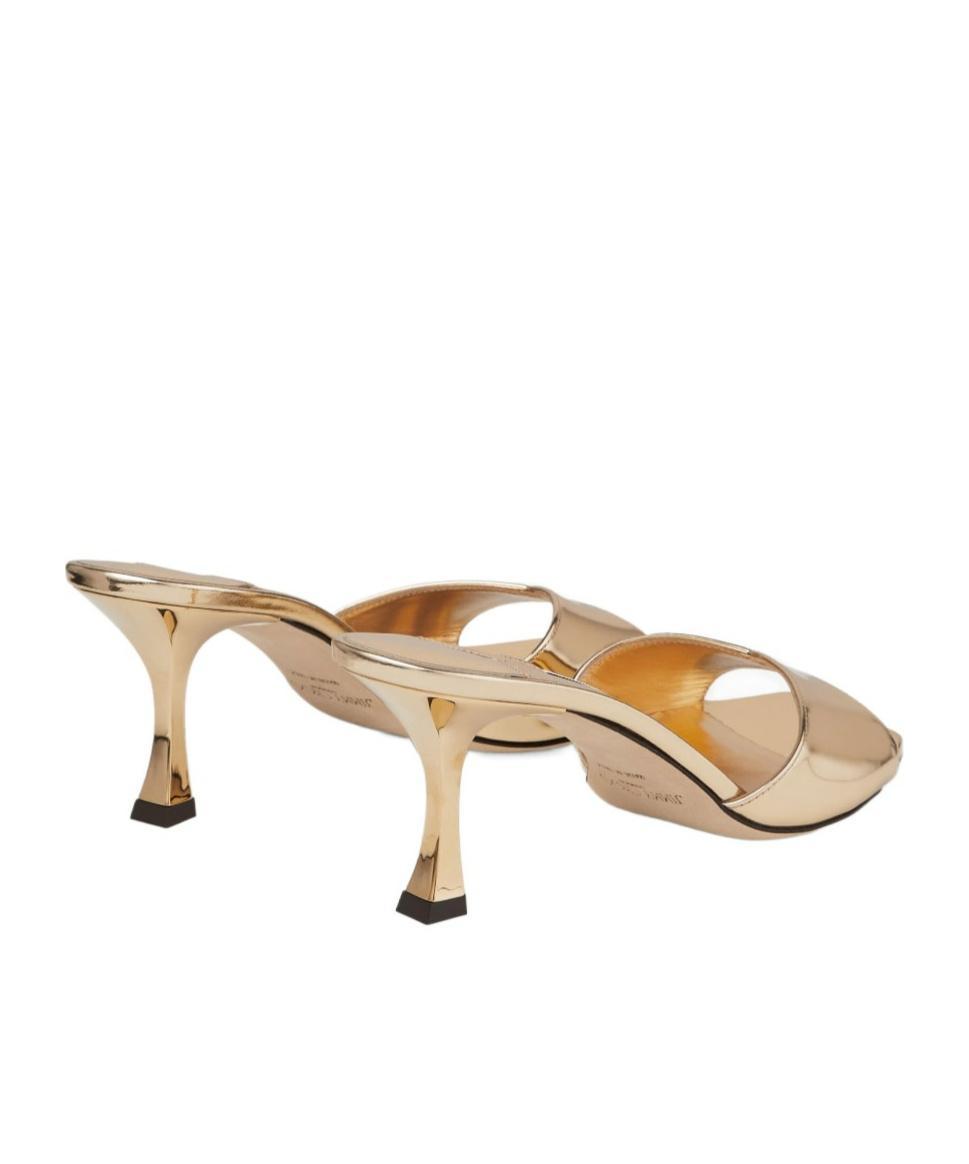 JIMMY CHOO Skye 70 Metallic Leather Sandals In Gold Product Image