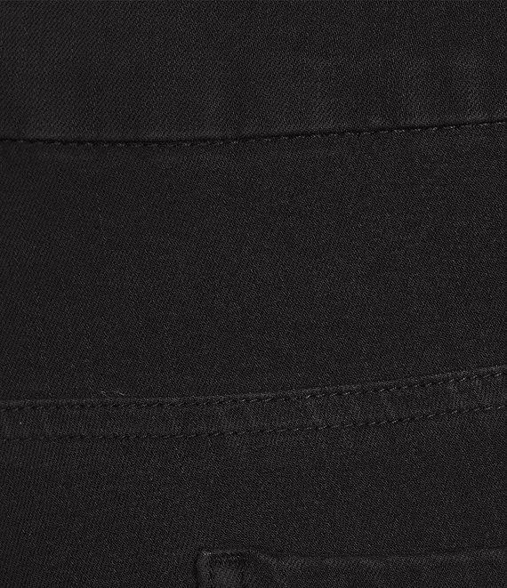 Multiples Plus Size Solid Garment Dyed Straight Leg Fringe Hem Pull-On Ankle Pants Product Image