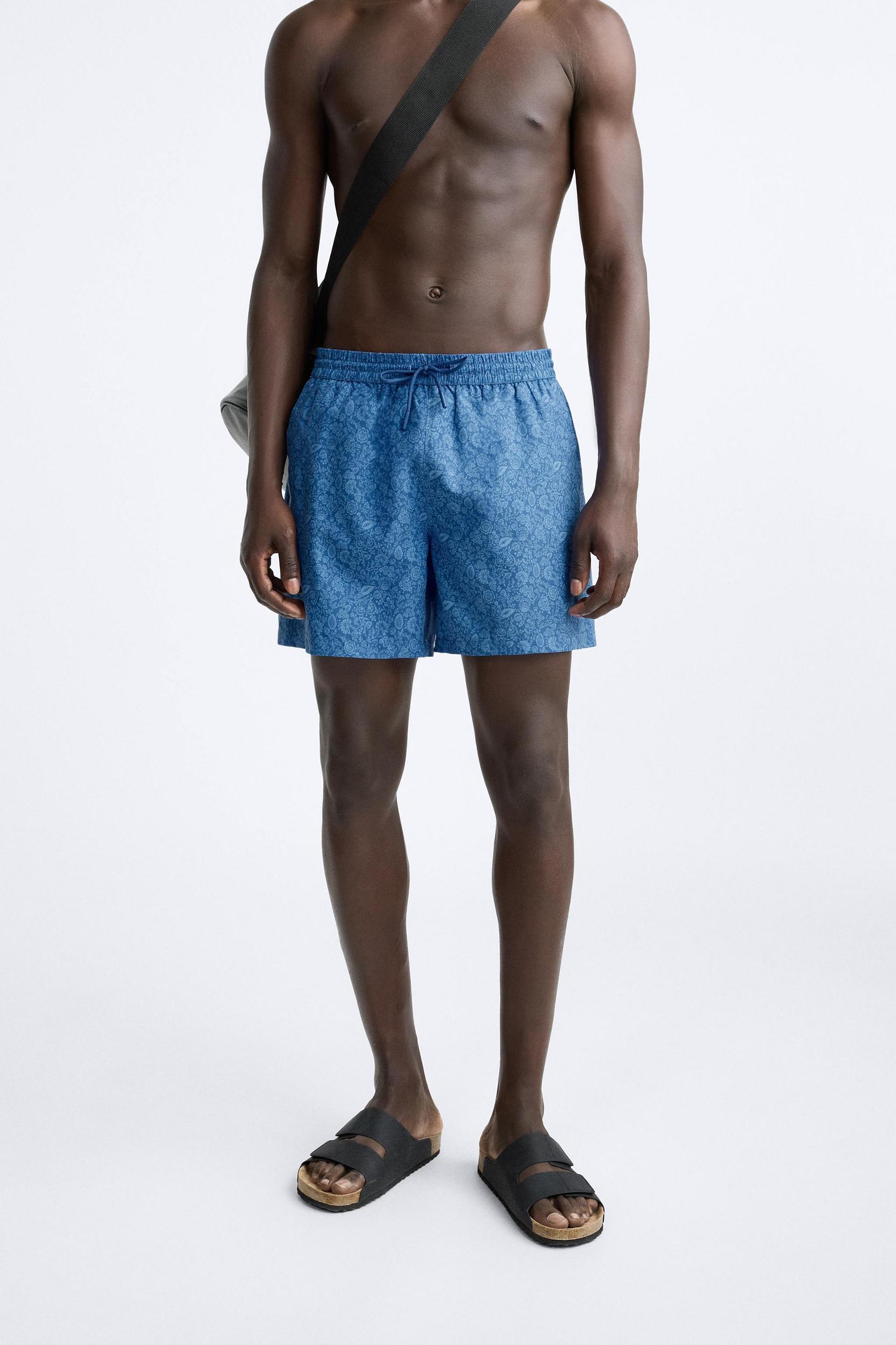FLORAL PRINT SWIMMING TRUNKS Product Image