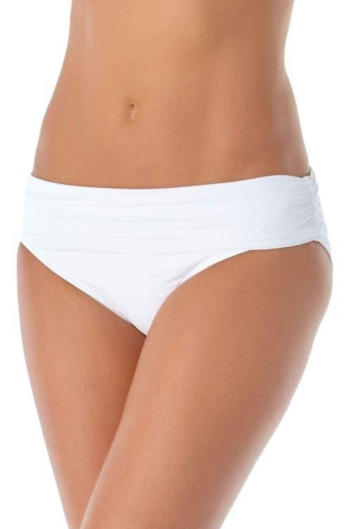 Anne Cole Women's Live In Color Convertible High Waist Shirred Swim Bottom in Black at Nordstrom, Size Large Product Image