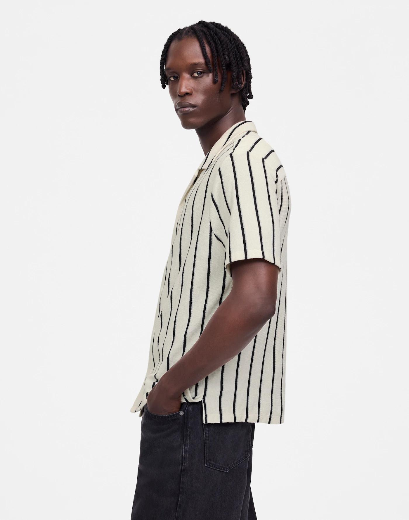 The Textured Knit Camp-Collar Shirt Product Image
