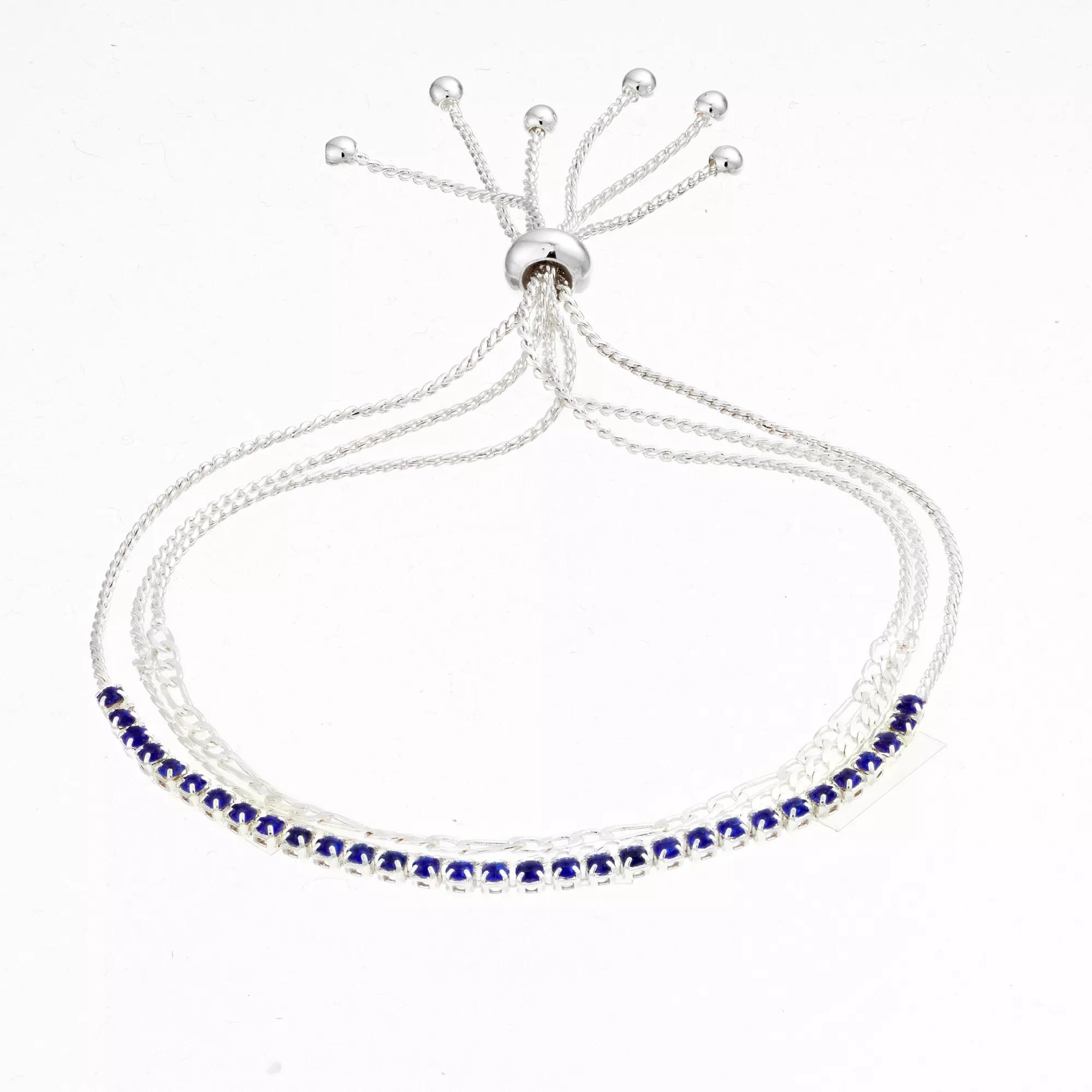 City Luxe Crystal Simulated Birthstone Multi-Strand Adjustable Chain Bracelet, Women's, Gold Tone September Product Image