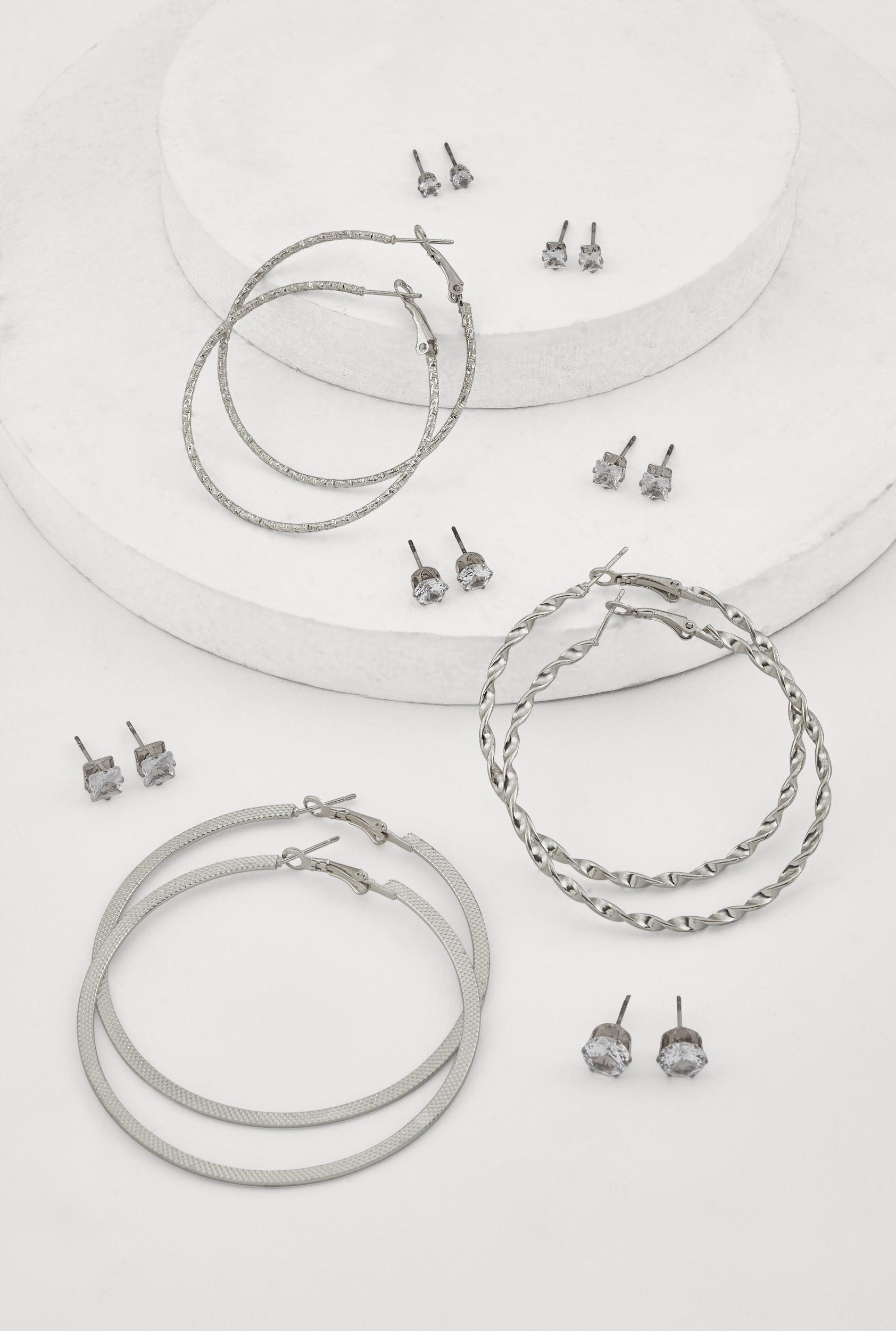 Butterfly Charm Layered Chain Necklace and Earrings Male Product Image