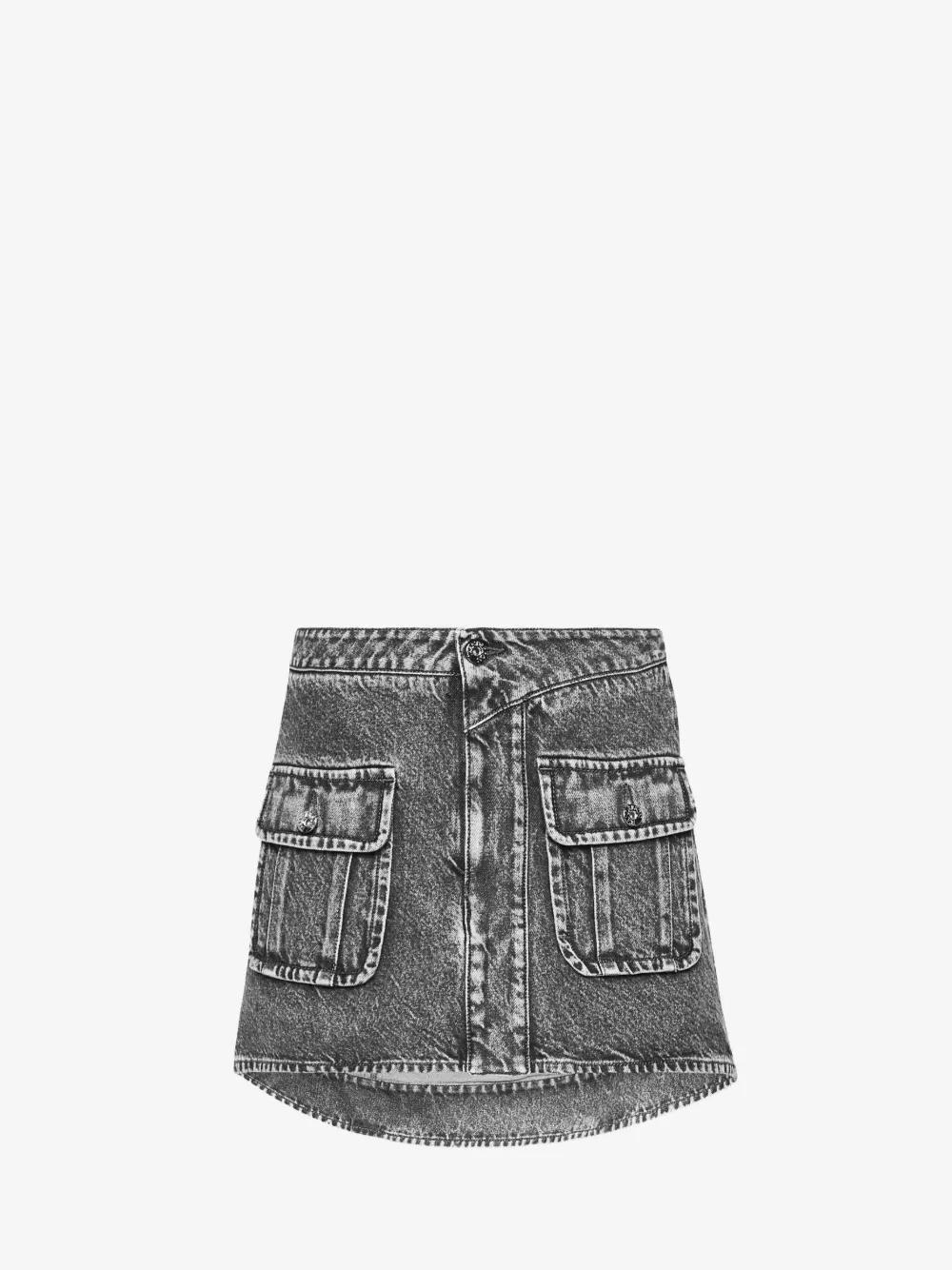JW ANDERSON Patch Pocket Denim Mini Skirt In Grey Product Image