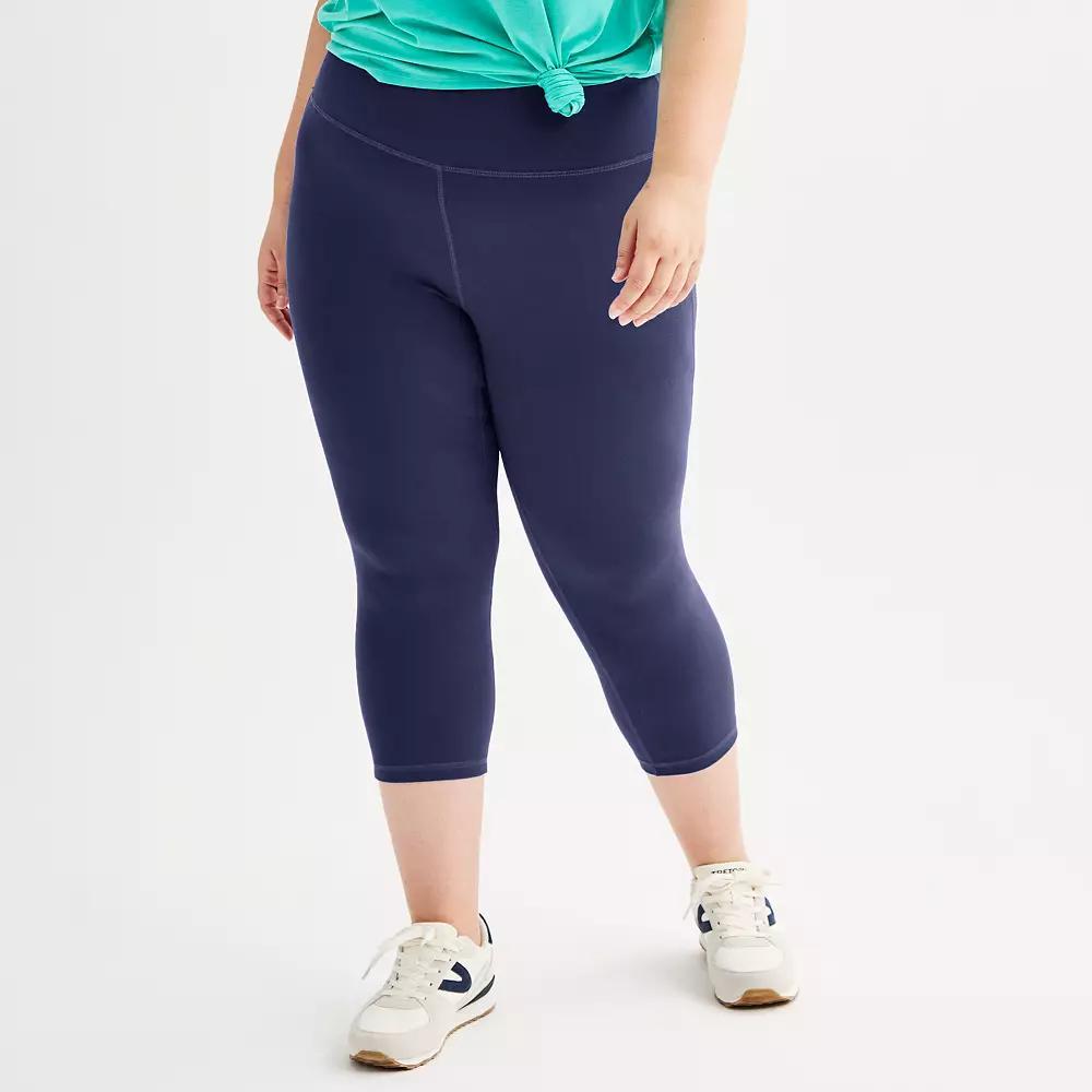 Plus Size Tek Gear® Essential Soft Capri Leggings, Women's, Size: 4XL, Blue Romance Product Image