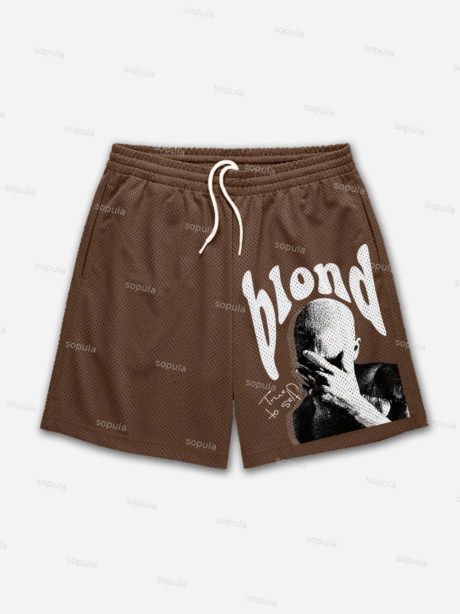 Vintage Frank Ocean Blond Graphic Mesh Shorts Product Image