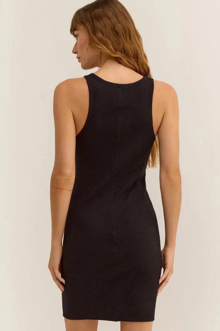 Z Supply Delfa Rib Mini Dress in Black Product Image