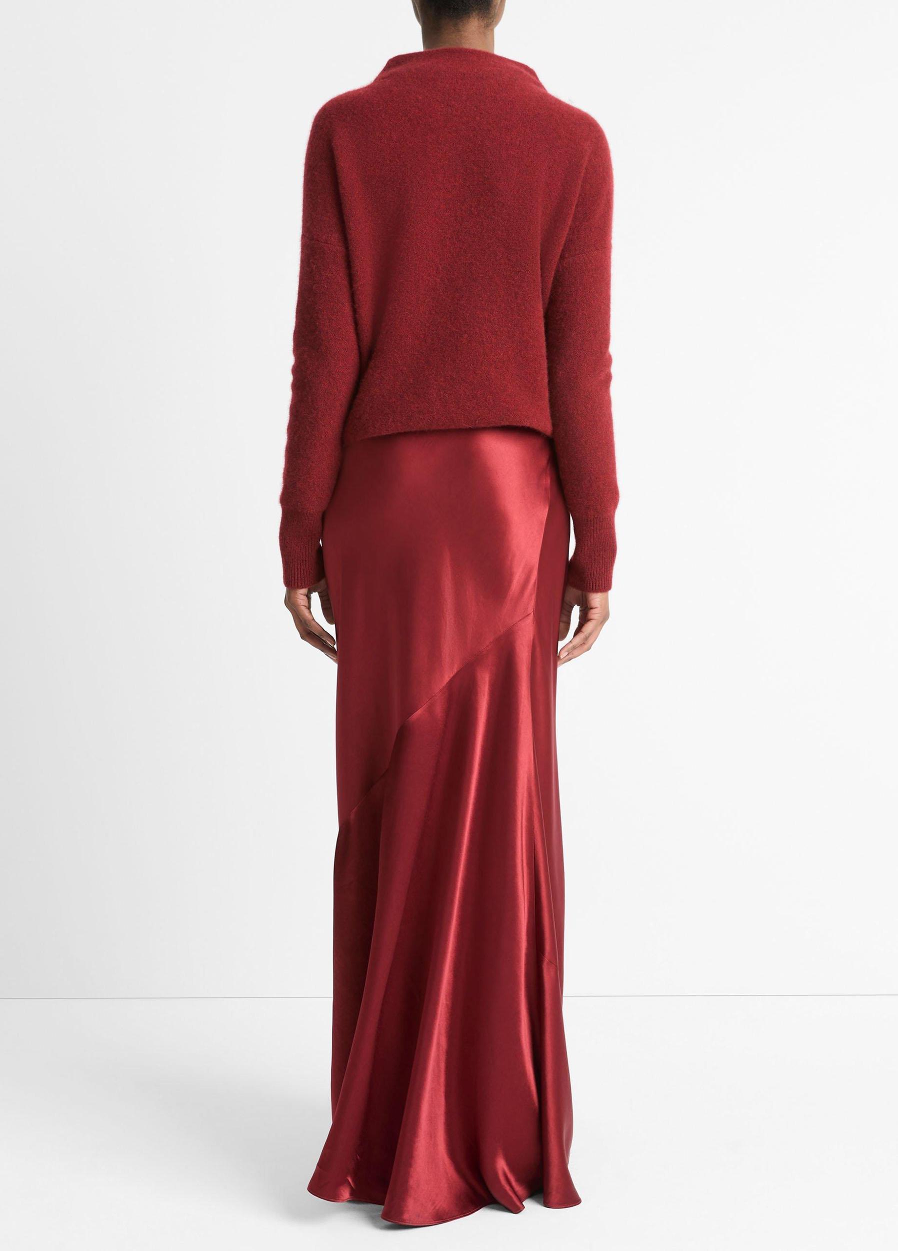 Womens Satin Maxi Skirt, Ruby Ink, Size XL Vince Product Image