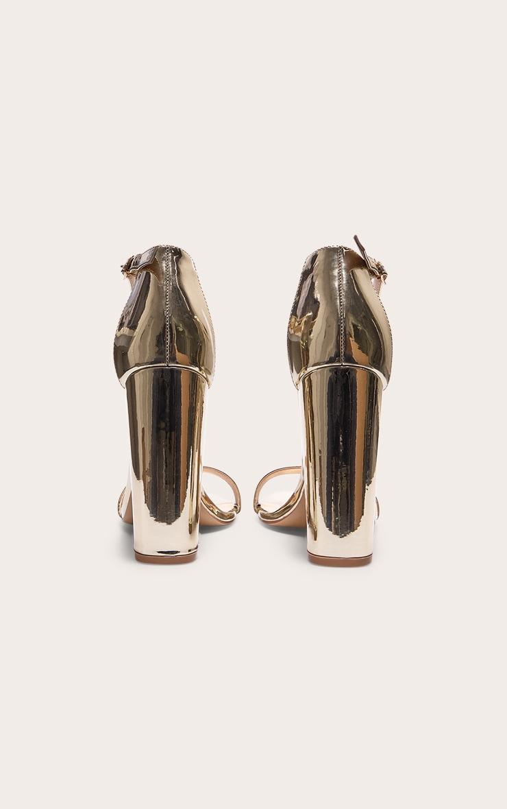 May Gold Block Heeled Sandal Product Image
