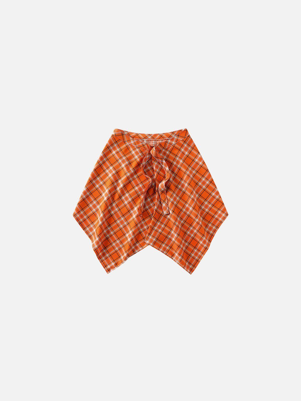Vintage Plaid Dress Over Pants Product Image