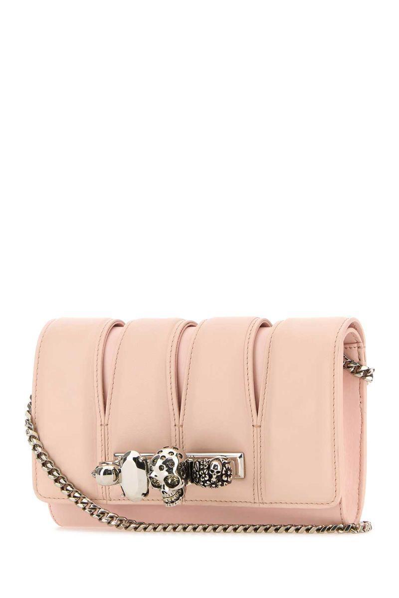 ALEXANDER MCQUEEN Pink Leather The Slash Clutch Product Image